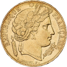 France, 20 Francs, Cérès, 1851, Paris, Gold, AU(50-53), Gadoury:1059, KM:762