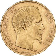 Frankreich, 20 Francs, Napoléon III, 1856, Paris, error clipped planchet, Gold