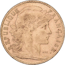 Frankrijk, 10 Francs, Marianne Coq, 1906, Paris, Goud, ZF+, KM:846