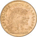 France, 10 Francs, Marianne Coq, 1907, Paris, Gold, AU(55-58), KM:846
