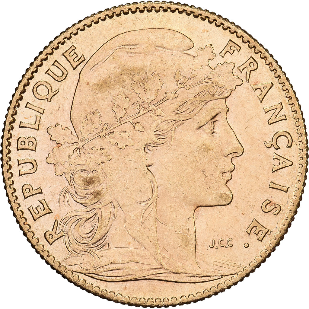 Frankreich, 10 Francs, Marianne Coq, 1910, Paris, Gold, VZ+, Gadoury:1017