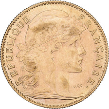 Francja, 10 Francs, Marianne Coq, 1912, Paris, Złoto, AU(55-58), Gadoury:1017