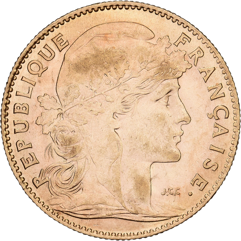 Francia, 10 Francs, Marianne Coq, 1912, Paris, Oro, SPL-, Gadoury:1017, KM:846