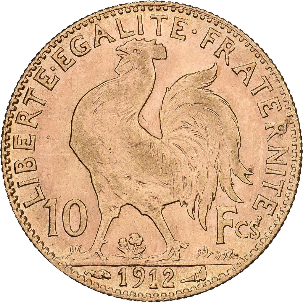 Francia, 10 Francs, Marianne Coq, 1912, Paris, Oro, SPL-, Gadoury:1017, KM:846