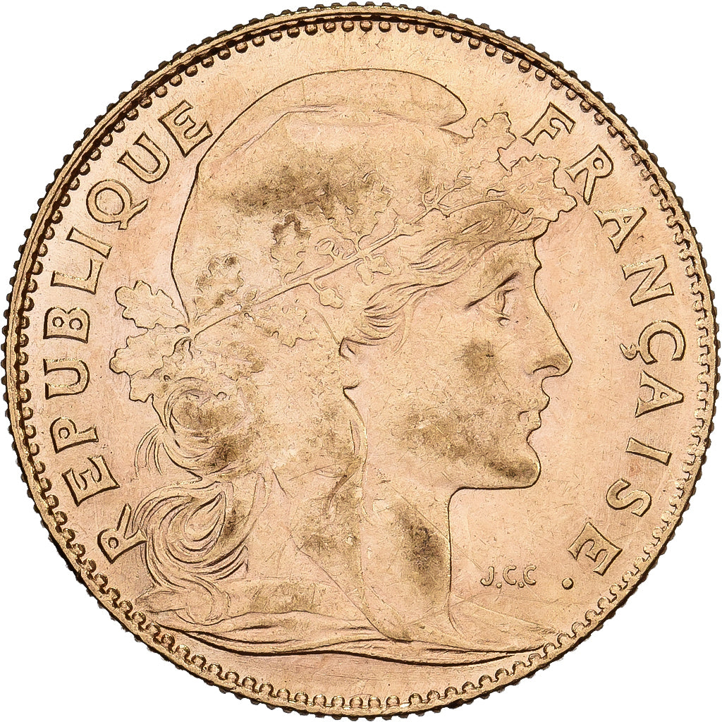 Francia, 10 Francs, Marianne Coq, 1912, Paris, Oro, SPL, Gadoury:1017, KM:846