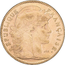 France, 10 Francs, Marianne Coq, 1912, Paris, Gold, MS(60-62), Gadoury:1017
