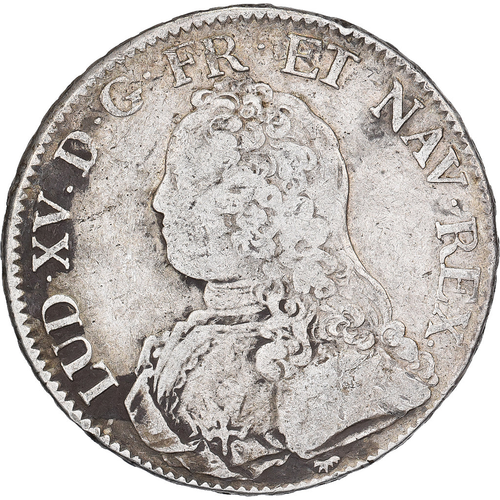 Francia, Louis XV, Ecu, aux branches d'olivier, 1729, Paris, Plata, BC+