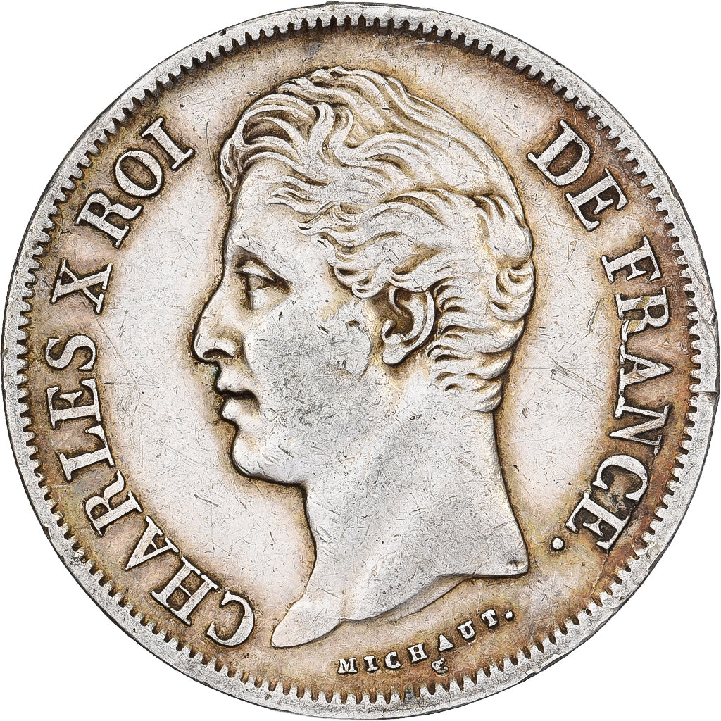 France, 5 Francs, Charles X, 1829, Lille, Silver, EF(40-45), Gadoury:644