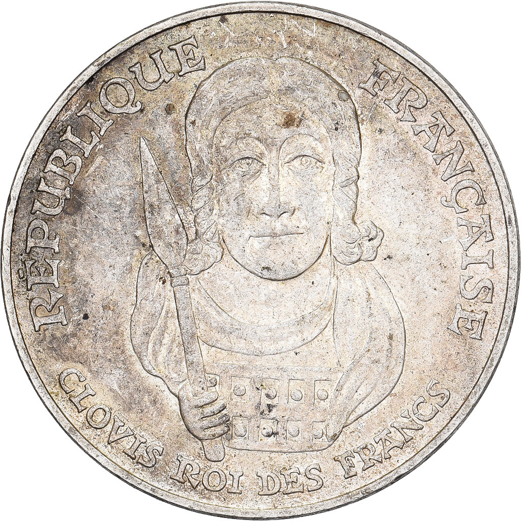 France, 100 Francs, Clovis, 1996, Silver, EF(40-45), Gadoury:953, KM:1180