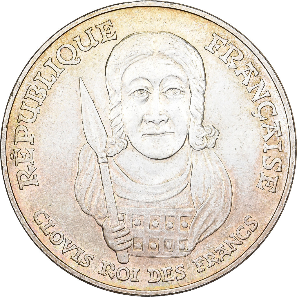 France, 100 Francs, Clovis, 1996, Silver, MS(60-62), Gadoury:953, KM:1180