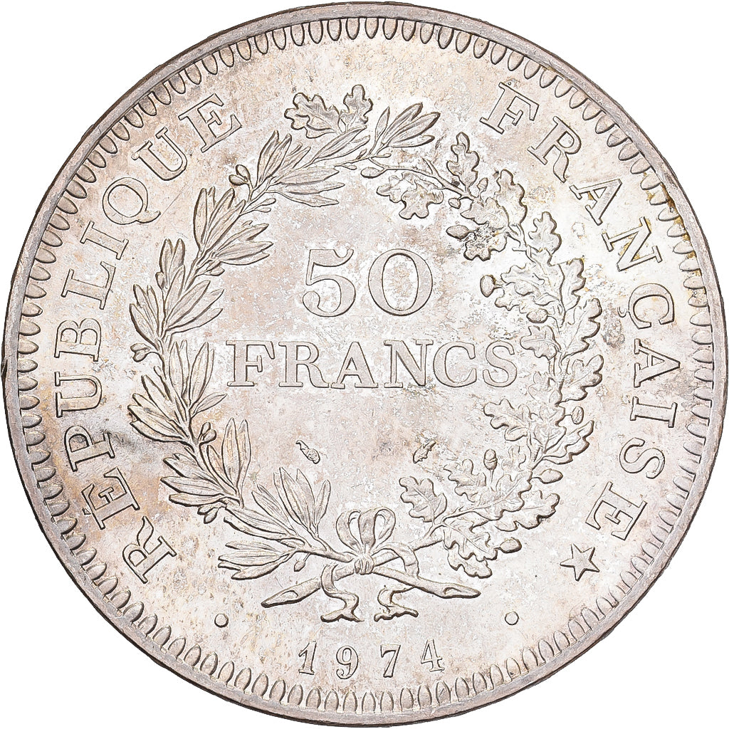 France, 50 Francs, Hercule, 1974, Hybrid issue, Silver, AU(55-58), Gadoury:882a