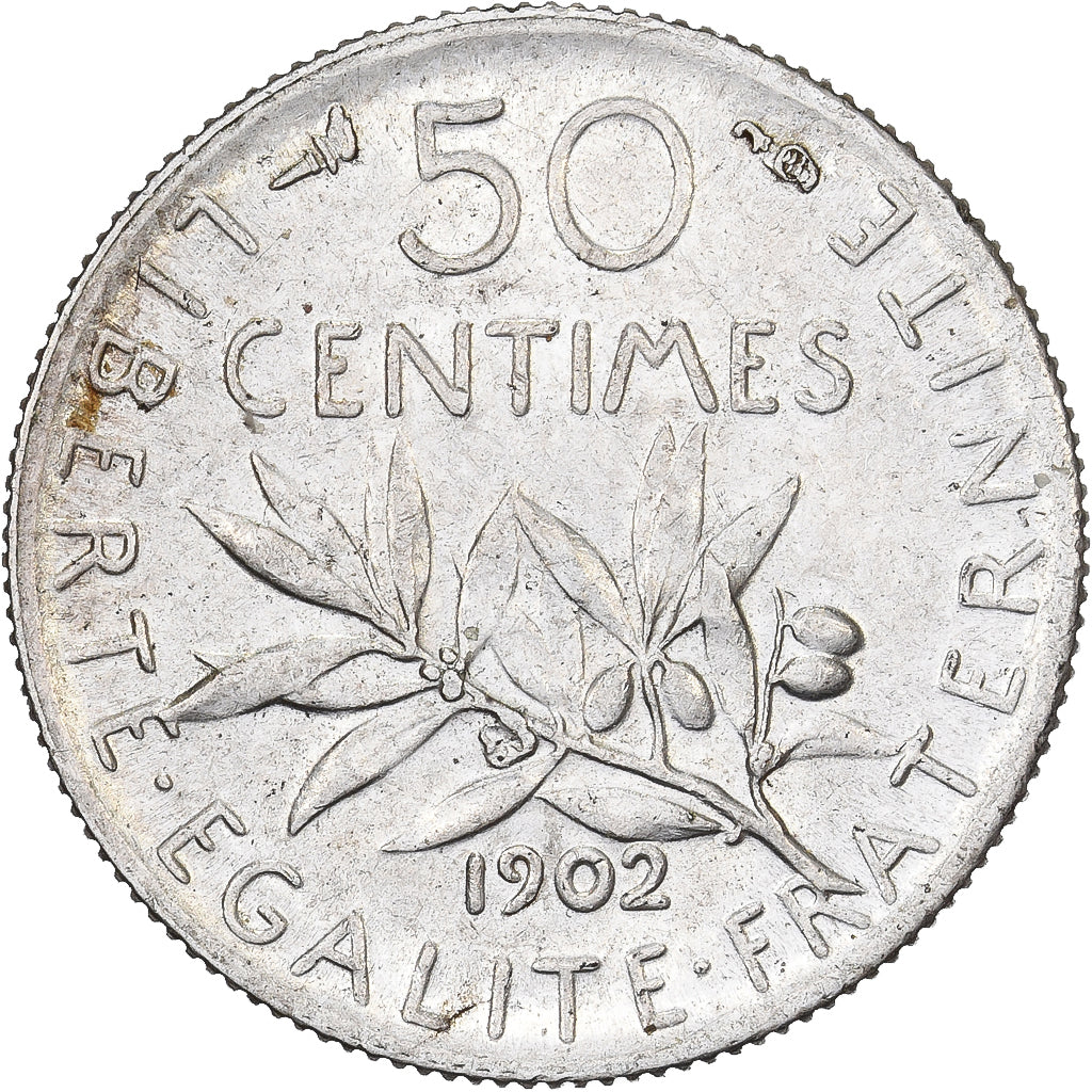 France, 50 Centimes, Semeuse, 1902, Paris, Argent, TTB+, Gadoury:420, KM:854