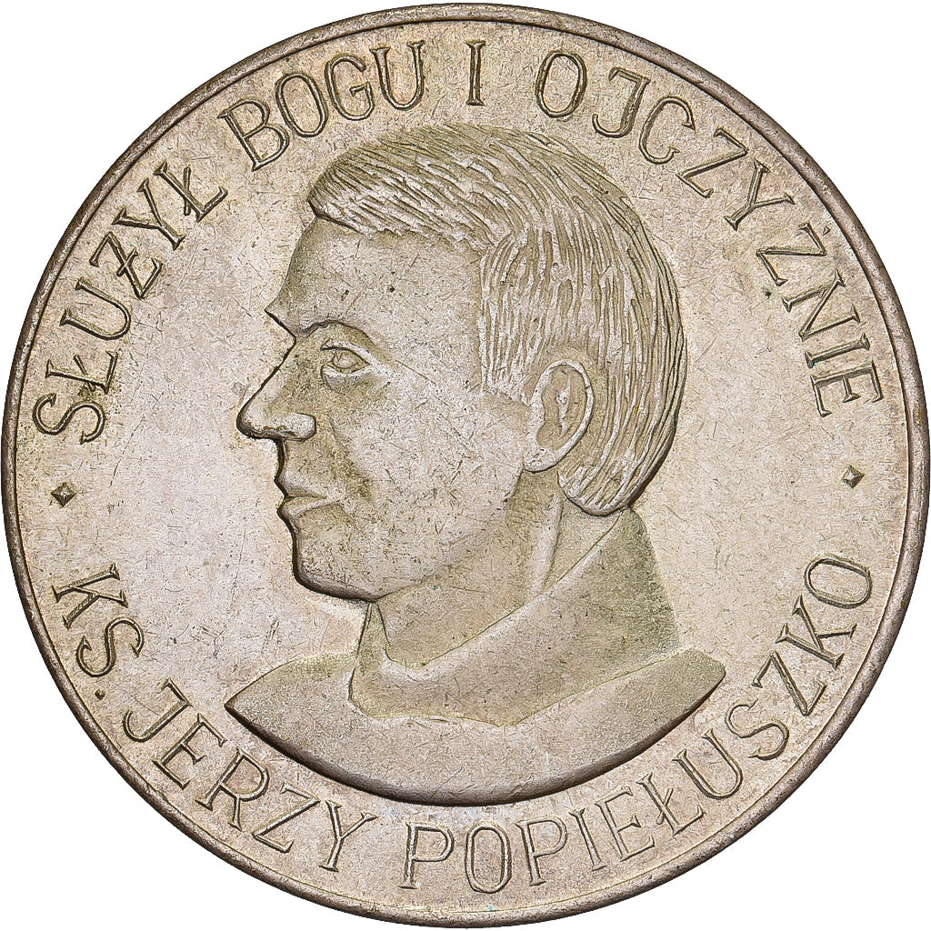 Polónia, medalha, KS. JERZY POPIEŁUSZKO, 1984, Prata, AU(55-58)