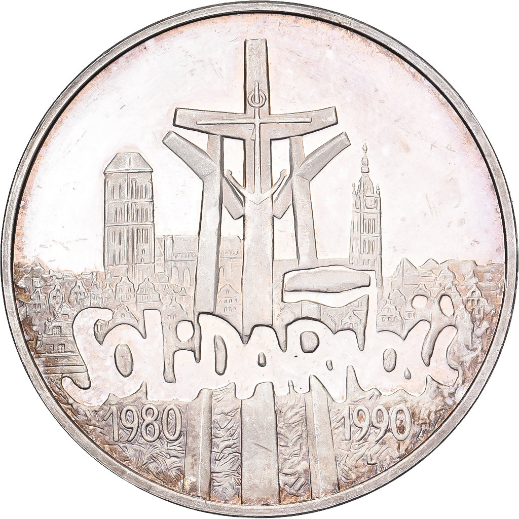 Poland, 100000 Zlotych, 1990, Warsaw, Proof, Silver, MS(63), KM:196.1