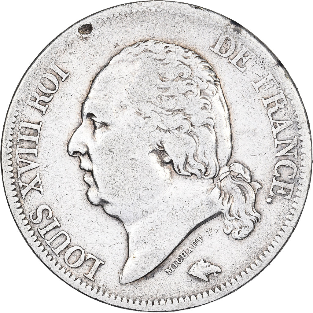 France, 5 Francs, Louis XVIII, 1817, Bayonne, Silver, VF(20-25), Gadoury:614