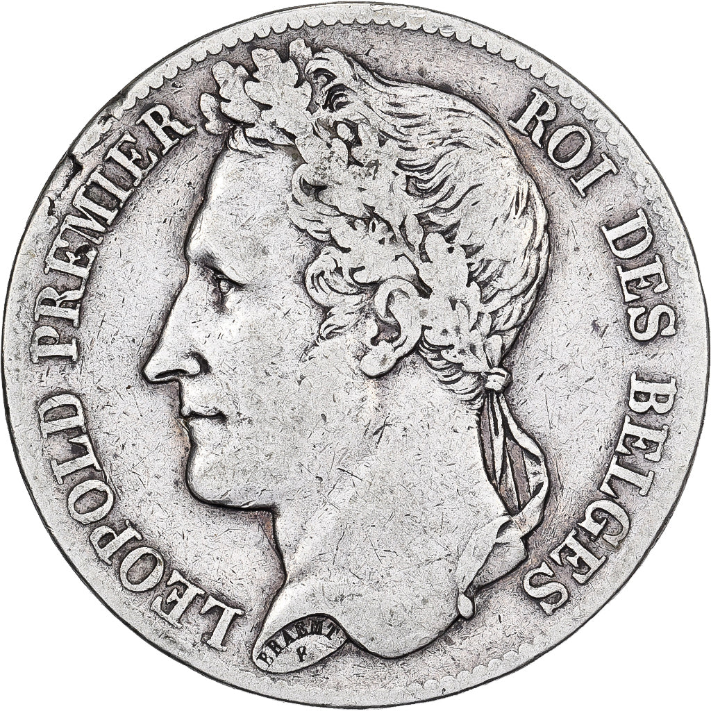 Belgium, Leopold I, 5 Francs, 5 Frank, 1834, Brussels, Silver, VF(30-35), KM:3.1