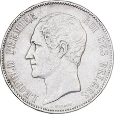Belgium, Leopold I, 5 Francs, 5 Frank, 1849, Brussels, Silver, EF(40-45), KM:17