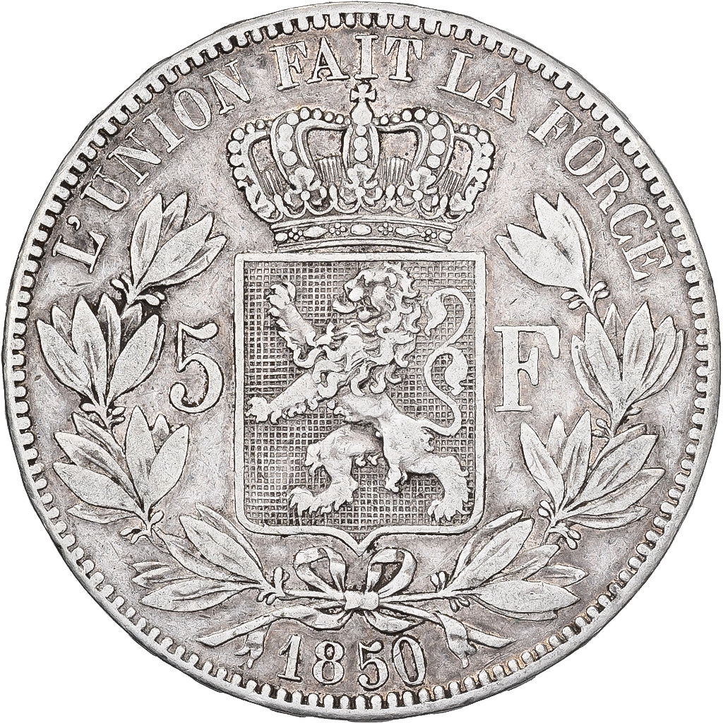 Belgium, Leopold I, 5 Francs, 5 Frank, 1850, Silver, VF(30-35), KM:17