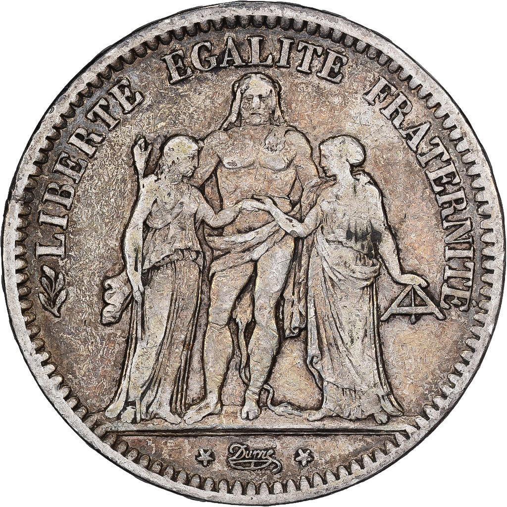 France, 5 Francs, Hercule, 1848, Strasbourg, Argent, TB+, Gadoury:683, KM:756.2