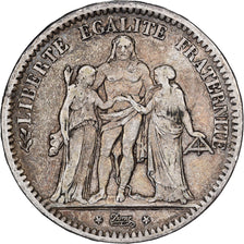 France, 5 Francs, Hercule, 1848, Strasbourg, Argent, TB+, Gadoury:683, KM:756.2