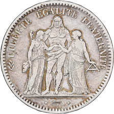 France, 5 Francs, Hercule, 1849, Strasbourg, Argent, TB+, Gadoury:683, KM:756.2
