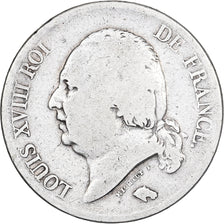 Francia, 5 Francs, Louis XVIII, 1822, Lille, Argento, B+, Gadoury:614, KM:711.13