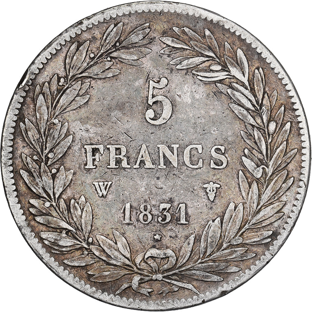 France, 5 Francs, Louis-Philippe, 1831, Lille, Argent, TB, Gadoury:676