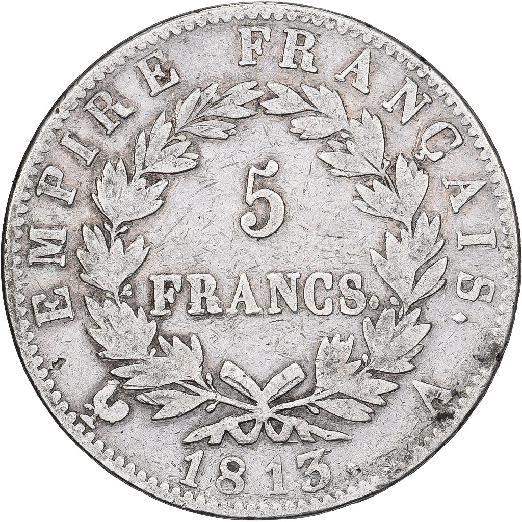 França, 5 Francs, Napoléon I, 1813, Paris, Prata, VF(20-25), Gadoury:584