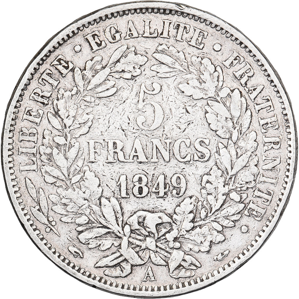 France, 5 Francs, Cérès, 1849, Paris, Argent, TB, Gadoury:719, KM:761.1