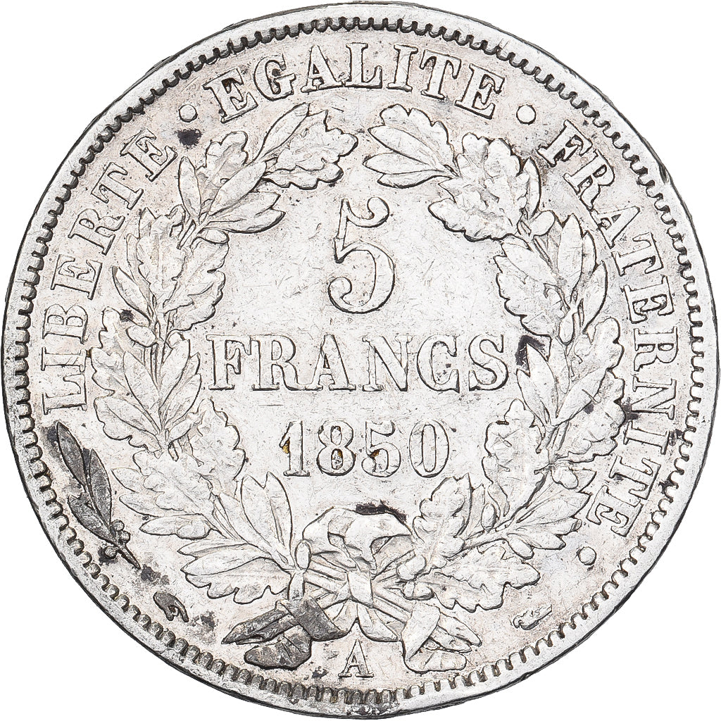 Francja, 5 Francs, Cérès, 1850, Paris, Srebro, VF(30-35), Gadoury:719