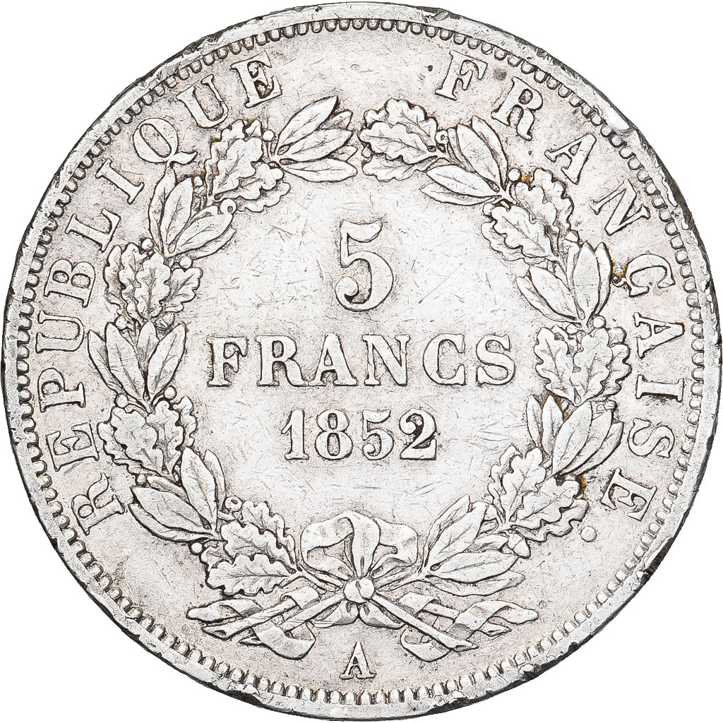 Frankrijk, 5 Francs, Louis Napoléon Bonaparte, 1852, Paris, Zilver, FR