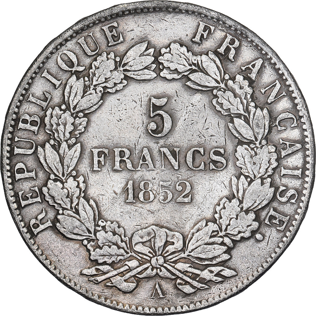 Francia, 5 Francs, Louis Napoléon Bonaparte, 1852, Paris, Contemporary forgery