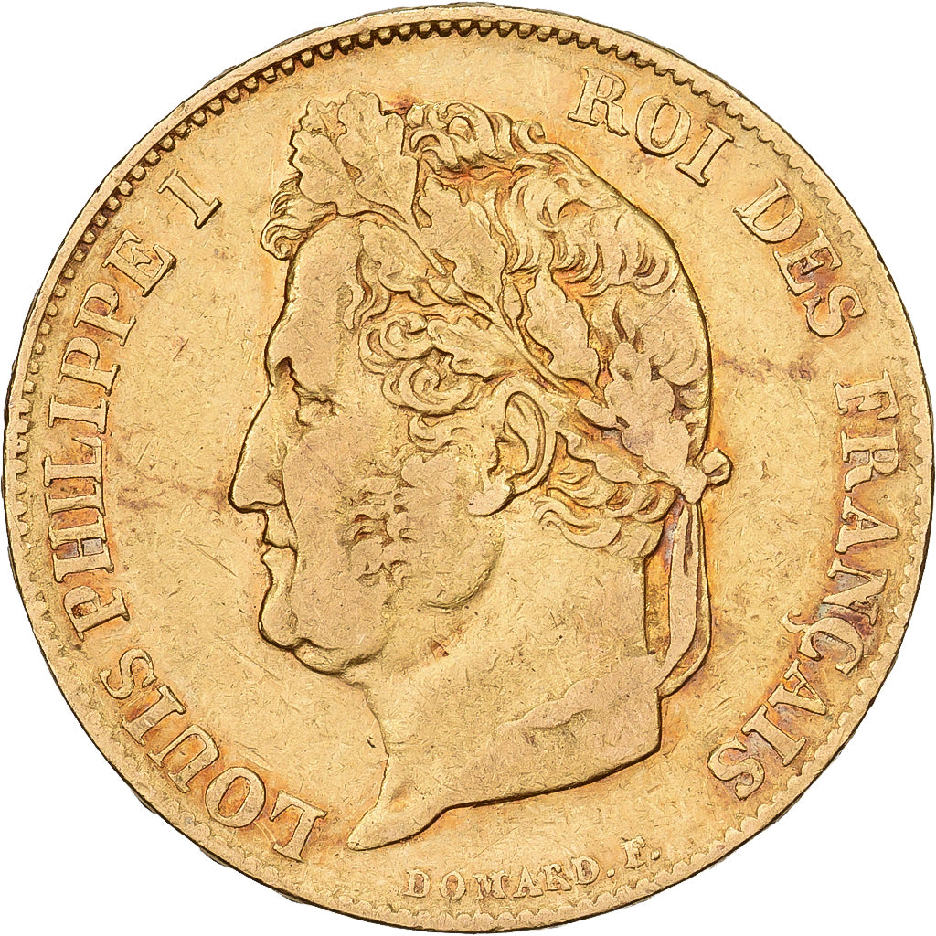 France, 20 Francs, Louis-Philippe, 1839, Paris, Gold, VF(20-25), KM:750.1