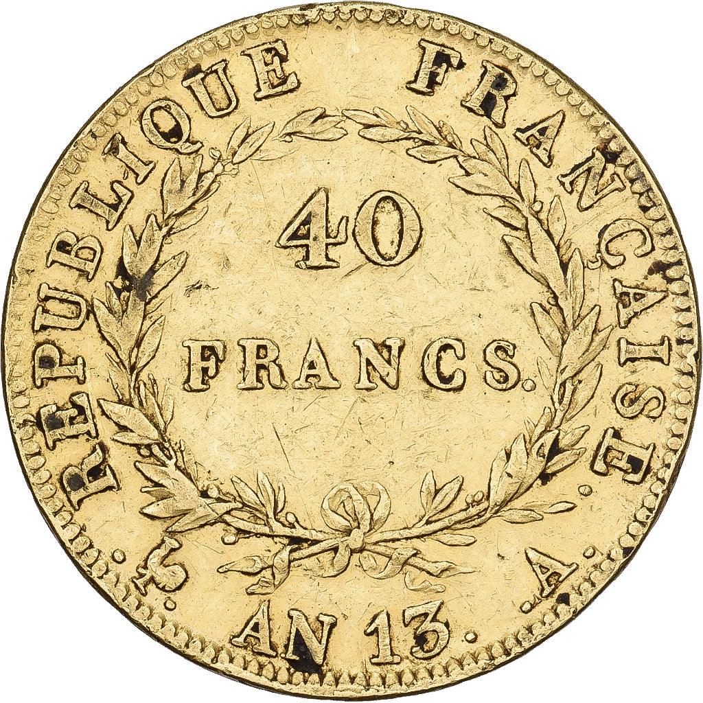 France, 40 Francs, Napoléon I, AN 13, Paris, Gold, EF(40-45), Gadoury:1081