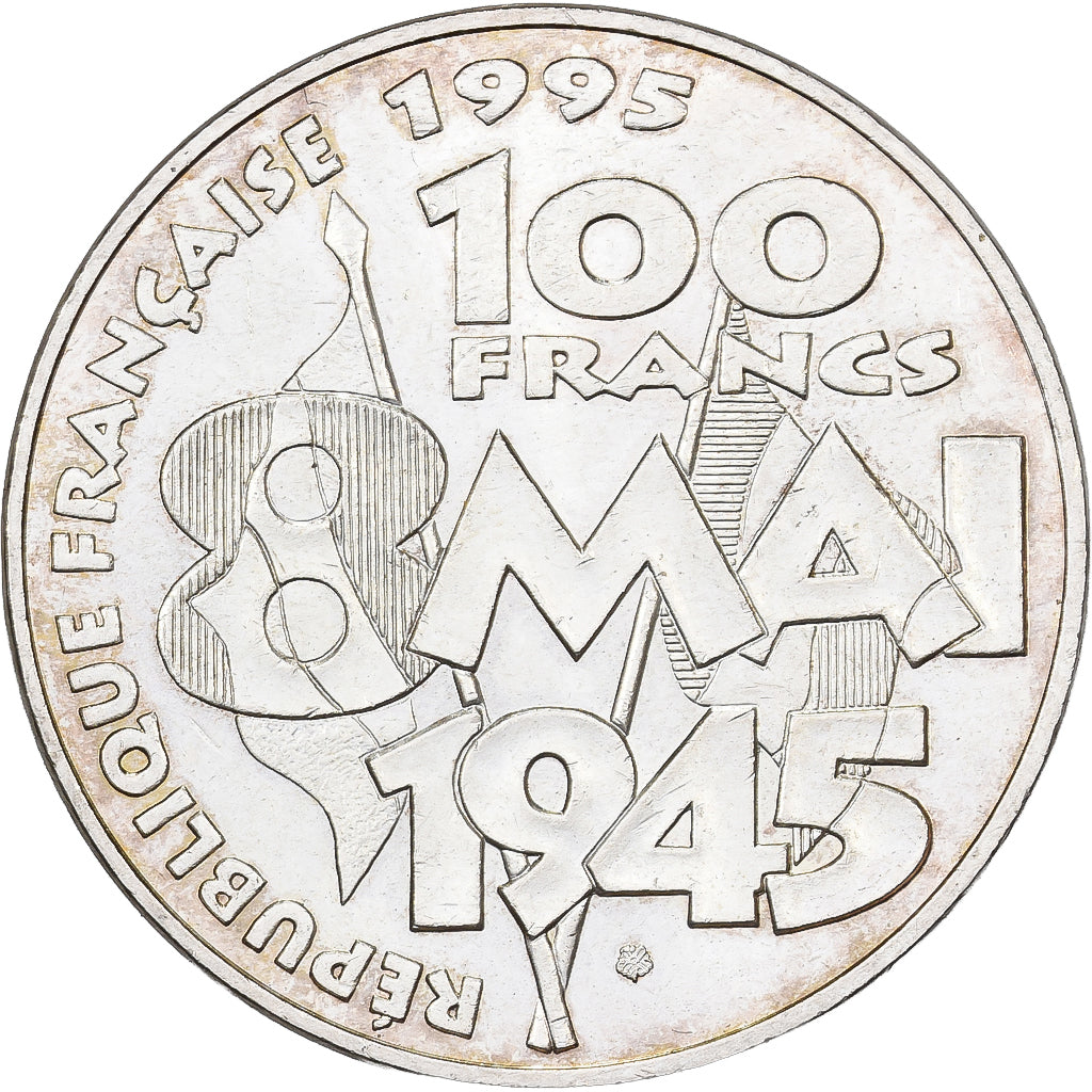 France, 100 Francs, 8 mai 1945, 1995, Paris, Argent, SPL, Gadoury:952, KM:1116.1