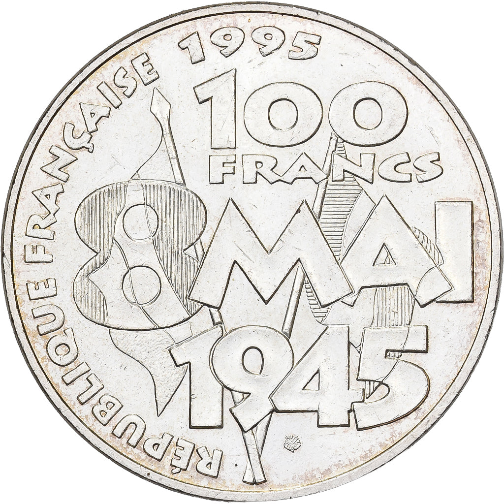 Francia, 100 Francs, 8 mai 1945, 1995, Paris, Argento, SPL, Gadoury:952