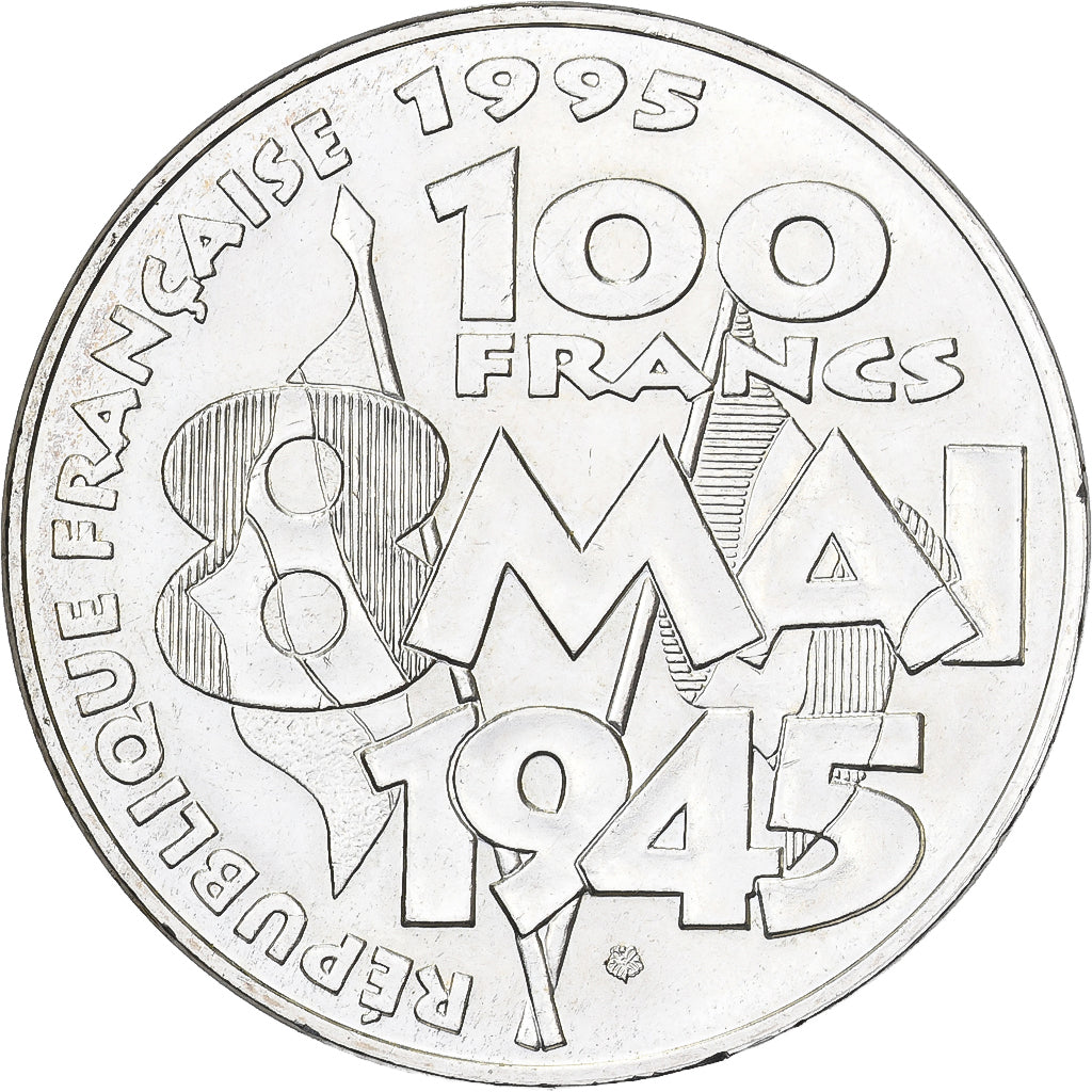 Francia, 100 Francs, 8 mai 1945, 1995, Paris, Argento, SPL, Gadoury:952