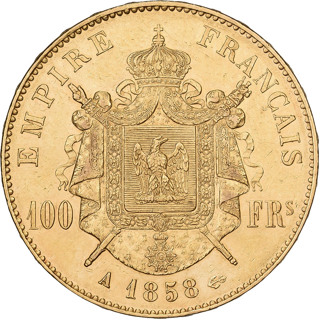 Frankrijk, 100 Francs, Napoléon III, 1858, Paris, Goud, ZF, Gadoury:1135