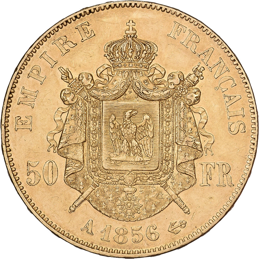 France, 50 Francs, Napoléon III, 1856, Paris, Gold, AU(50-53), KM:785.1
