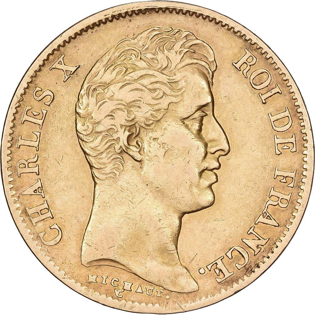 France, 40 Francs, Charles X, 1830, Paris, Gold, EF(40-45), KM:721.1