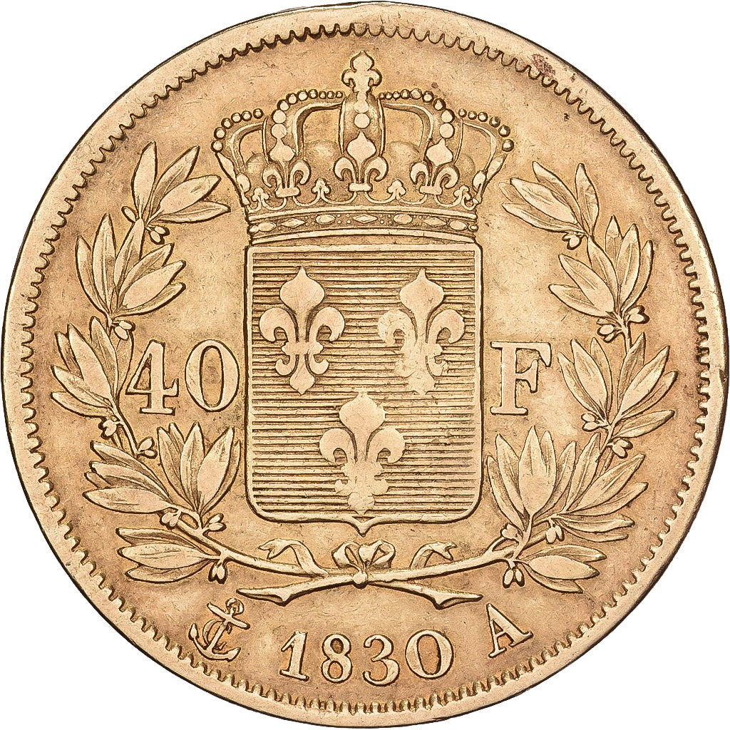 France, 40 Francs, Charles X, 1830, Paris, Gold, EF(40-45), KM:721.1