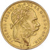 Hungria, 8 Forint 20 Francs, Franz Joseph I, 1885, Kormoczbanya, Dourado
