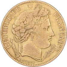 France, 10 Francs, Cérès, 1851, Paris, Gold, VF(20-25), KM:770
