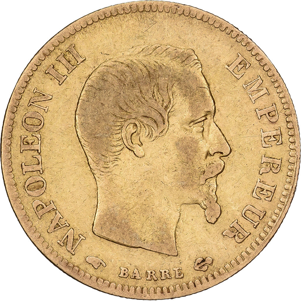 France, 10 Francs, Napoléon III, 1857, Paris, Gold, VF(20-25), Gadoury:1014