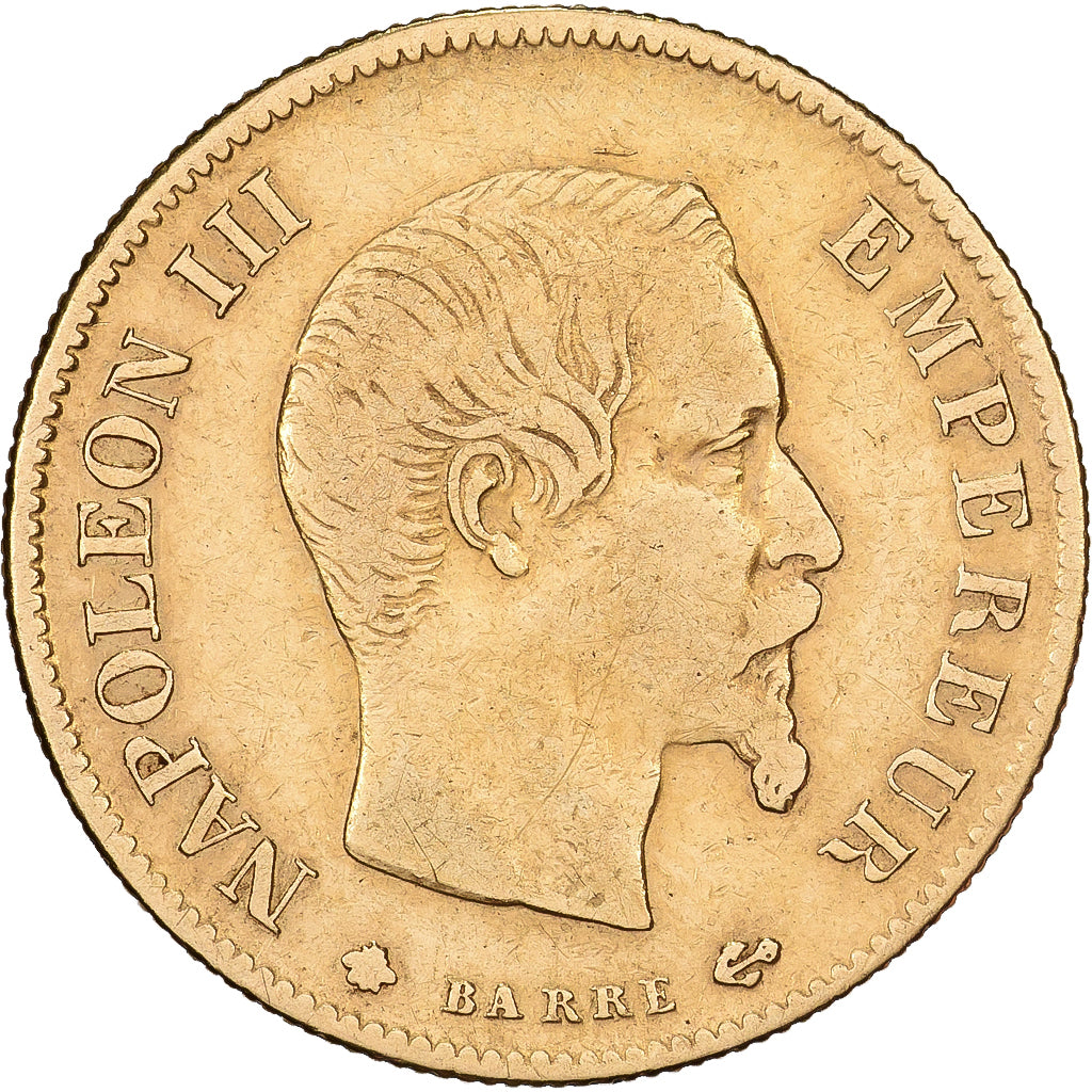 France, 10 Francs, Napoléon III, 1860, Strasbourg, Gold, VF(30-35)