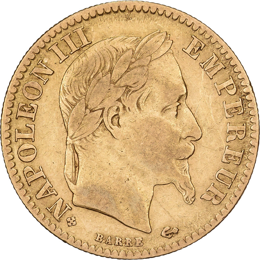Francia, 10 Francs, Napoléon III, 1863, Strasbourg, Oro, BC+, Gadoury:1015