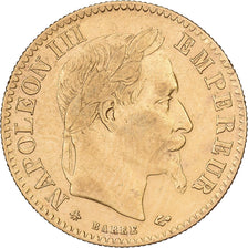 Francja, 10 Francs, Napoléon III, 1864, Paris, Złoto, EF(40-45), Gadoury:1015