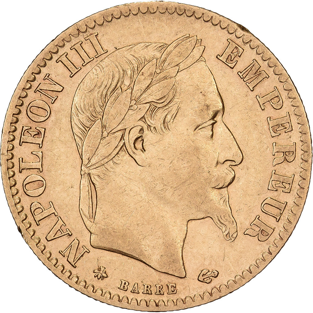 Francja, 10 Francs, Napoléon III, 1864, Paris, Złoto, AU(50-53), Gadoury:1015