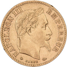 Francia, 10 Francs, Napoléon III, 1864, Paris, Oro, BB+, Gadoury:1015, KM:800.1