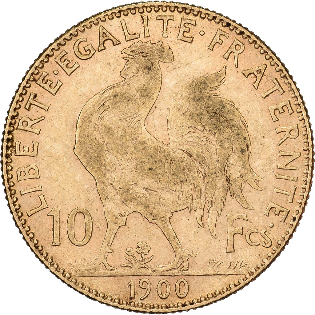Frankrijk, 10 Francs, Marianne Coq, 1900, Paris, Goud, ZF, Gadoury:1017, Le